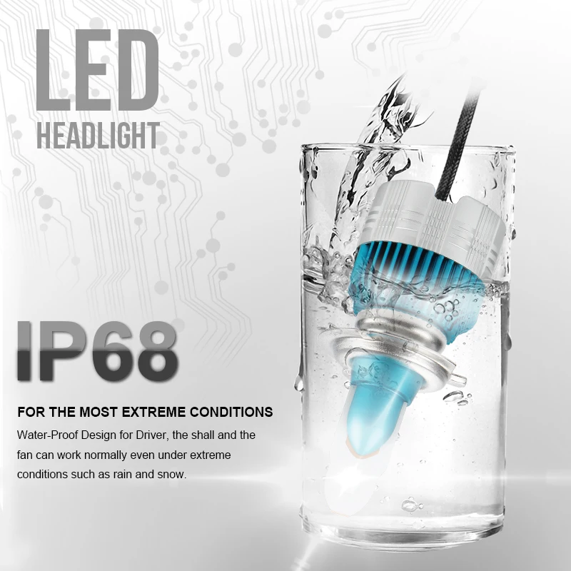 Тонкие Автомобильные светодиодные лампы OKEEN Mini H4 Led H7 автомобильные COB Chip Turbo для