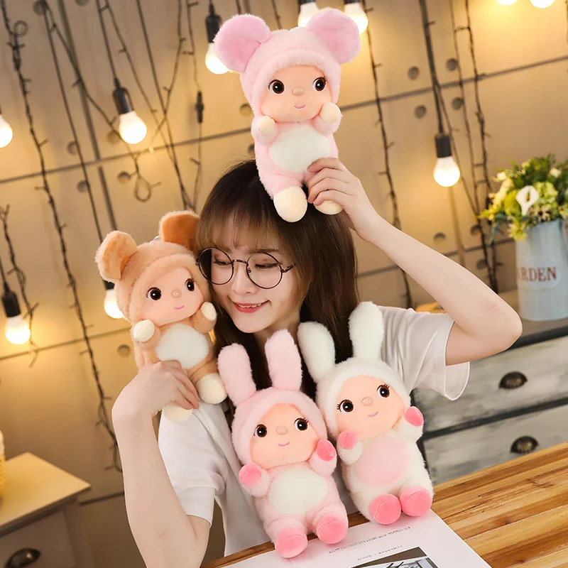 Новые 26 см милые мыши и Кролик Длинные Плюшевые Уши игрушки мягкие Kawaii куклы животных для детей маленьких девочек прекрасный подарок на день рождения