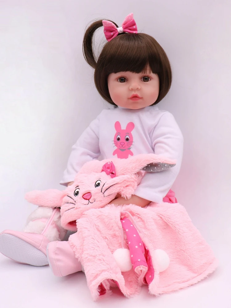 Reborn Dolls de Silicone девушка тело 47 см Очаровательная кукла игрушки для девочек boneca Baby Bebe Кукла День рождения/Рождественский подарок