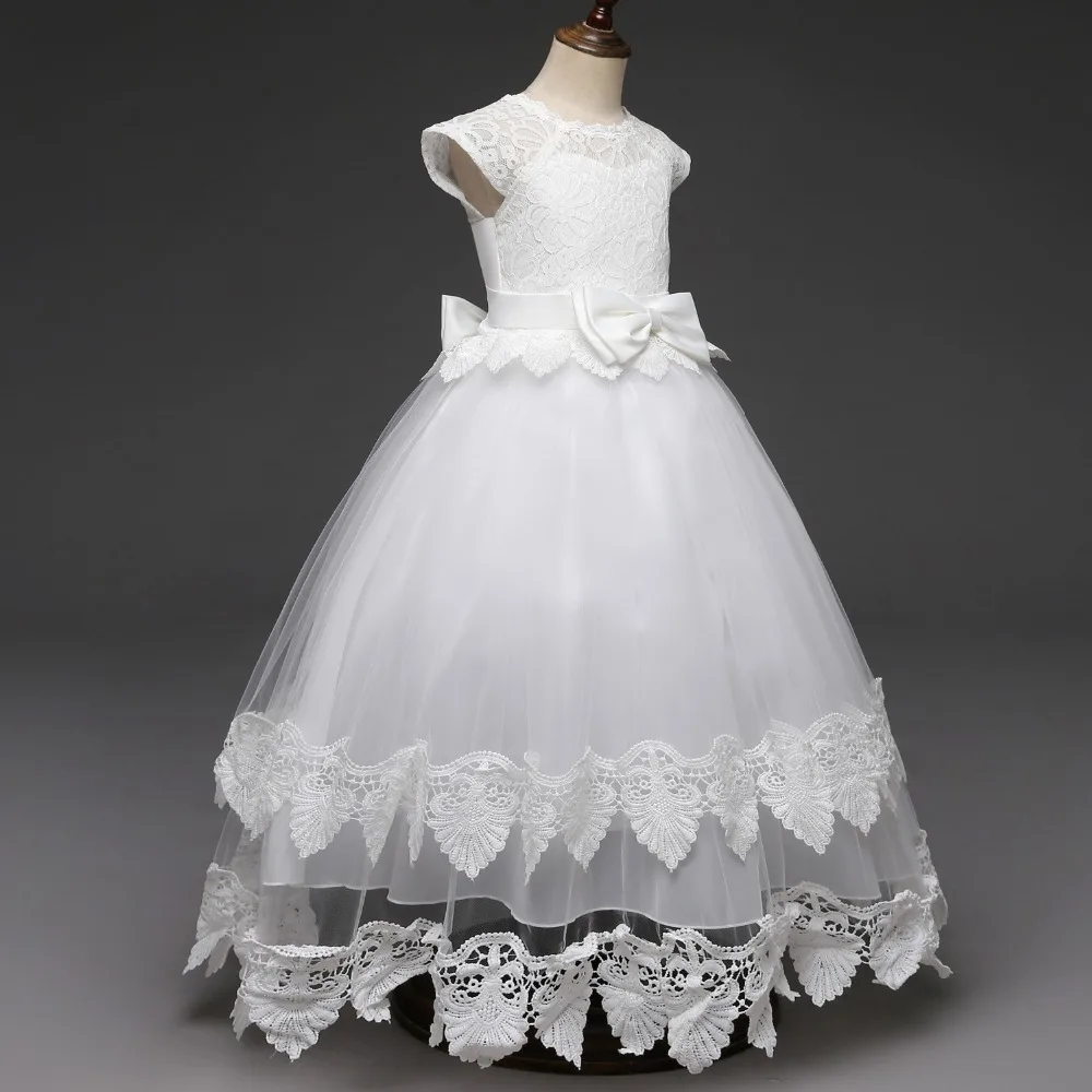 Ladystreet New Children's Wear Short-Sleeved Lace Princess Evening Robe Dress Wedding Mesh TUTU Girl Flower Dresses | Детская одежда