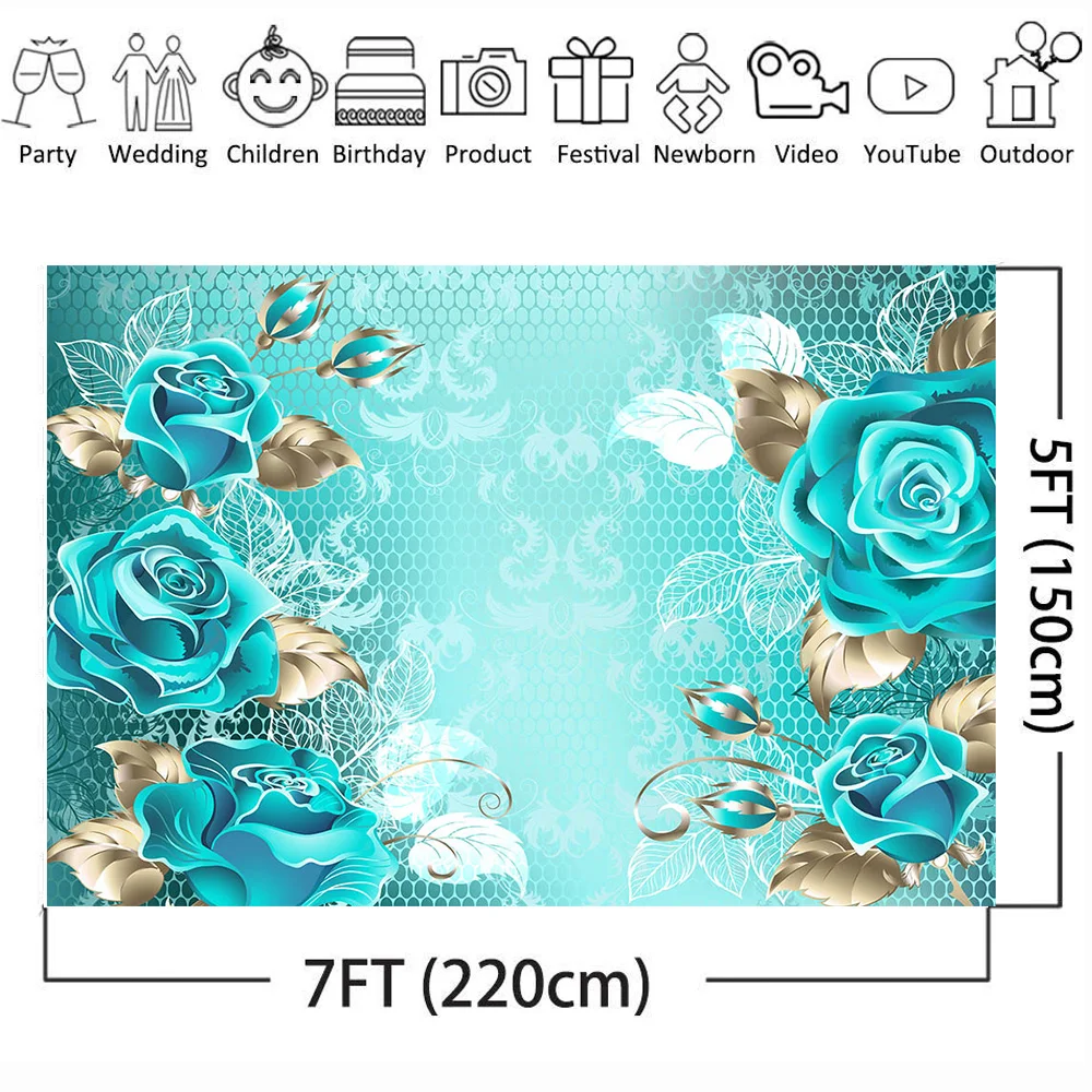 Голубой цветочный фон для фотосъемки|Фон фотосъёмки| |