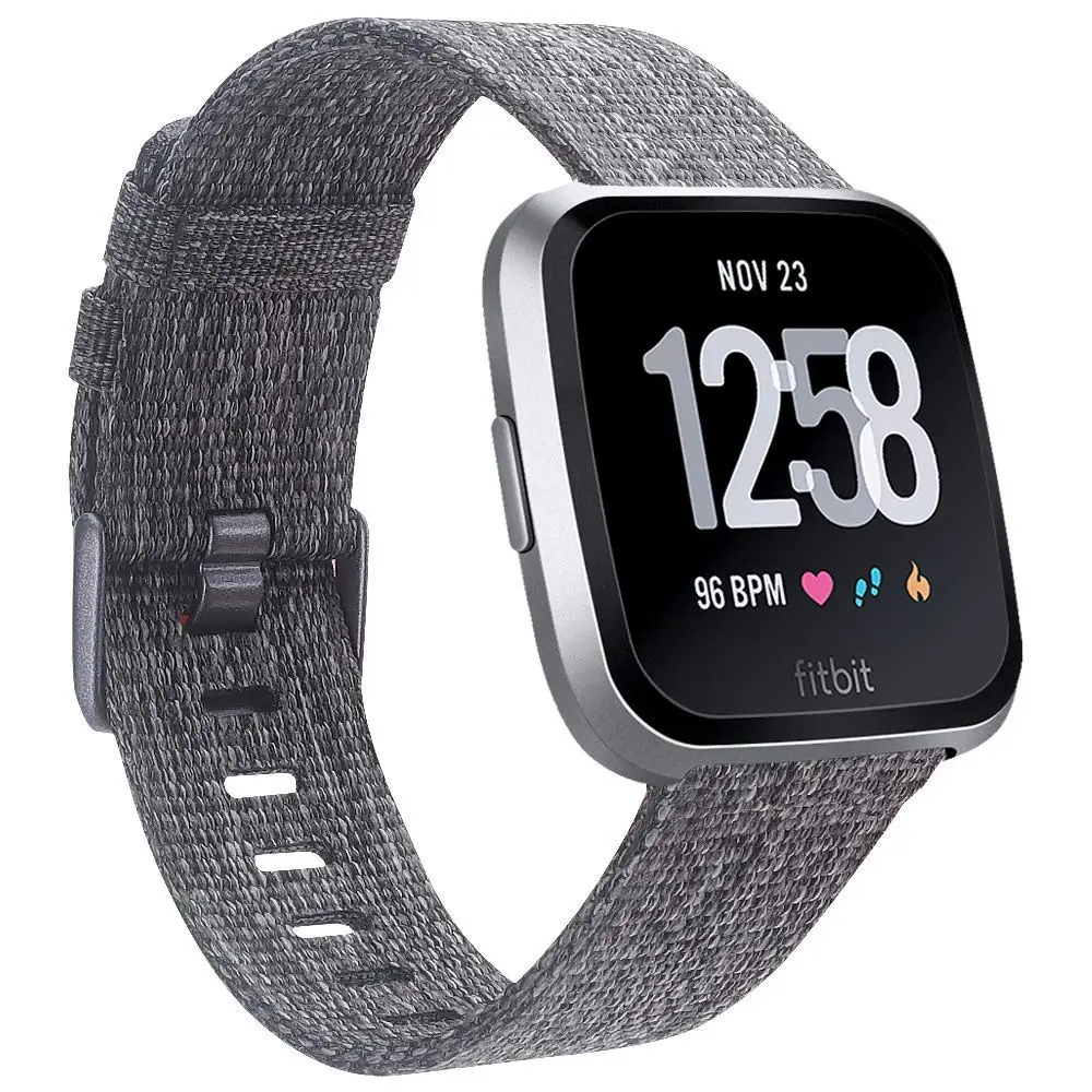 TORQUILA тканый нейлоновый ремешок для Fitbit Versa Смарт-часы Регулируемый тканевый дышащий быстросъемный Браслет замена