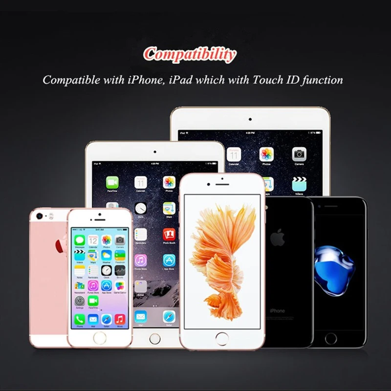 universal home button sticker for iphone 8 7 6 6s plus ipad air 2 3 4 aluminum touch id anti sweat screen protector for iphone 8 free global shipping