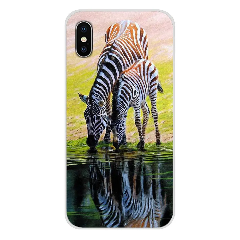 Чехлы для мобильного телефона с радужной зеброй единорогом Apple iPhone X XR XS MAX 4 4S 5 5S 5C