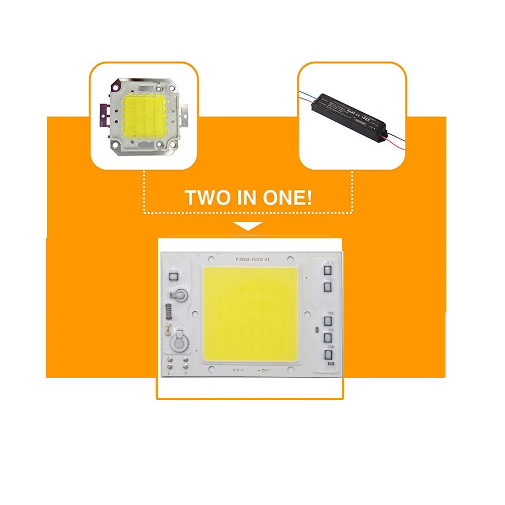 5 шт./лот светодиодный чип COB 30 Вт 40 50 220 в 110 В анти скачковый дизайн Smart IC Light High Lumen
