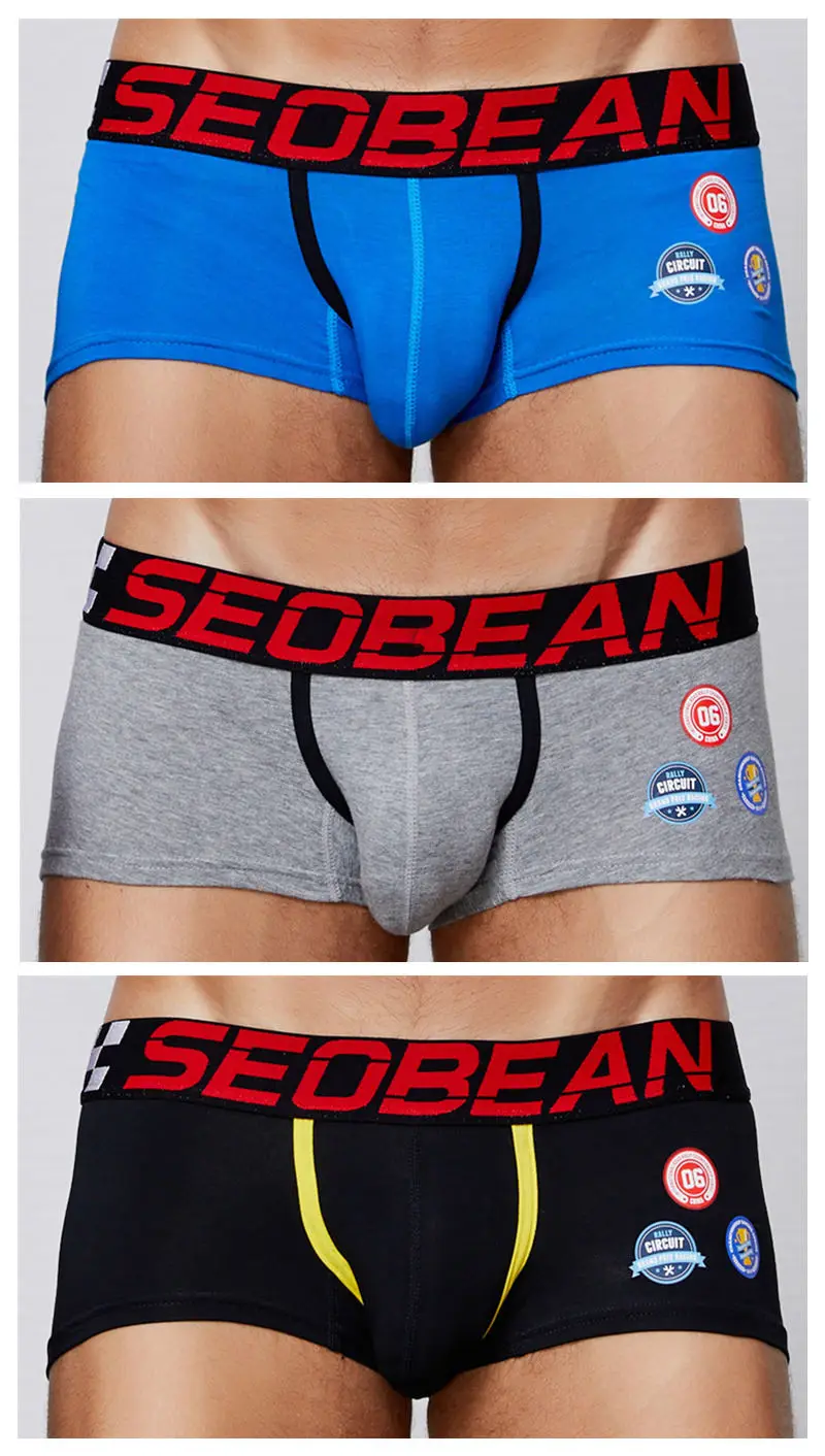 blue gray black 3pcs/lot Men's Boxer Shorts Cotton Print Underwear Boxers Underwear Male Underpants For Man Panties Breathable Men Boxers - Цвет: blue gray black