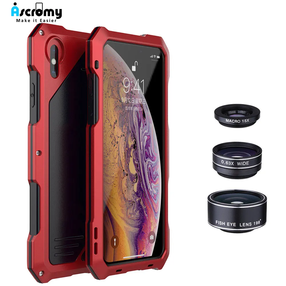 Комплект объективов Ascromy для iPhone X S макро чехол рыбий глаз с широким углом обзора