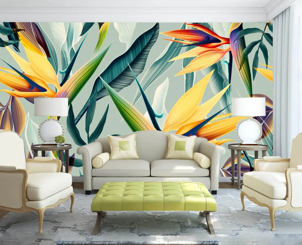 

[Self-Adhesive] 3D Tropical Flower Plant 32 Wall Paper mural Wall Print Decal Wall Murals
