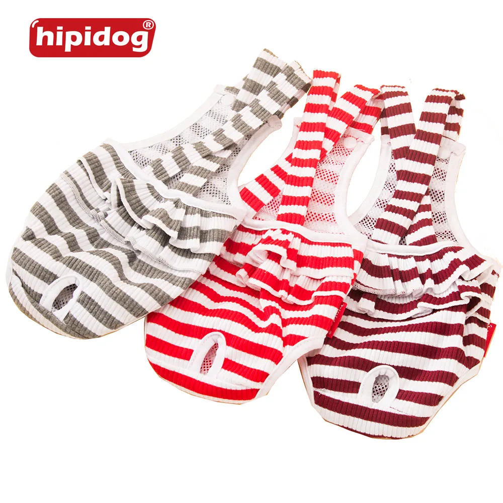 Hipidog Pet Dog Physiological Stripe Pants Cotton Panties Strap Sanitary Underwear Diapers Puppy Shorts | Дом и сад