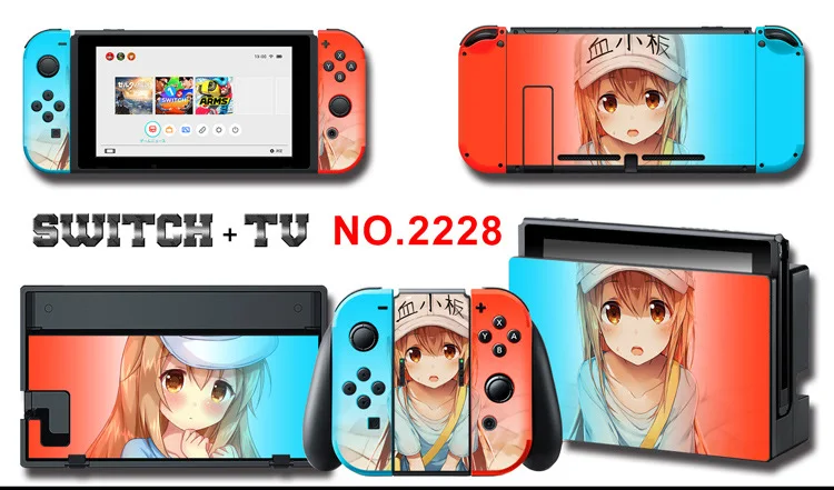 Для nintendo Switch Pain sticker консоль Dock Joy Con полное покрытие цветной бумажной кожи Закаленное стекло протектор экрана от 2000-2305