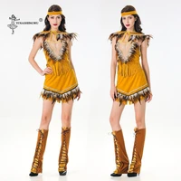 women lehenga choli sexy halloween cosplay costume indian tribal dance dress indians princess tassel indian dress 5 piece set