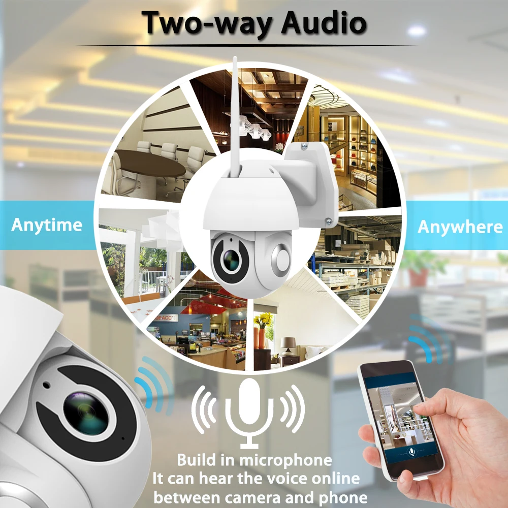 OUERTECH PTZ наружная IP камера безопасности WiFi 1080P Обнаружение движения ночного