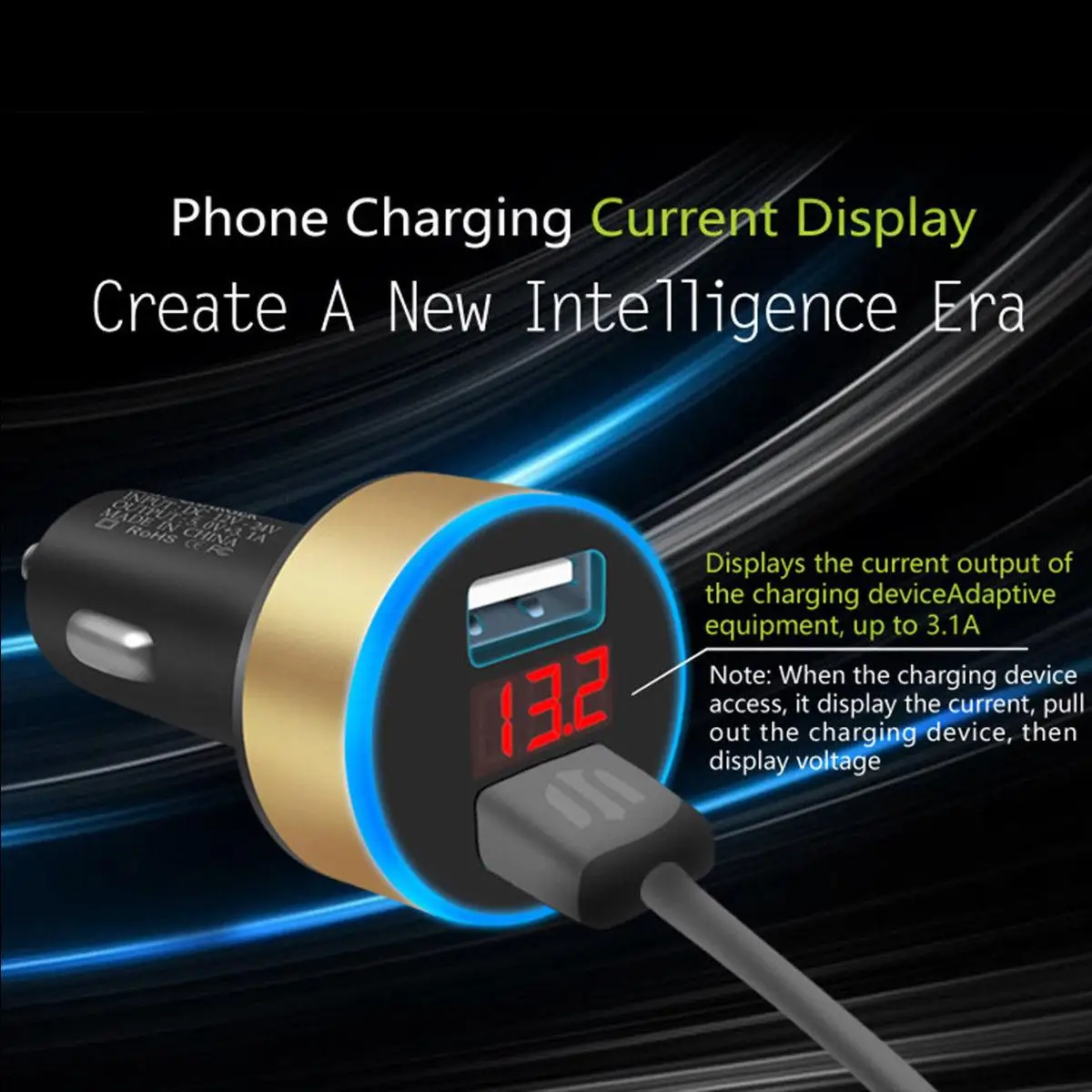Новый двойной порт USB 3.1A автомобильное зарядное устройство адаптер Светодиодный
