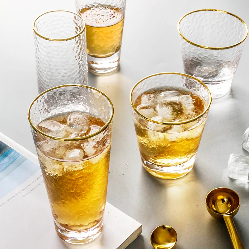 1 шт прозрачный золотой оправой стекло кружка напиток Стакан Кружка для