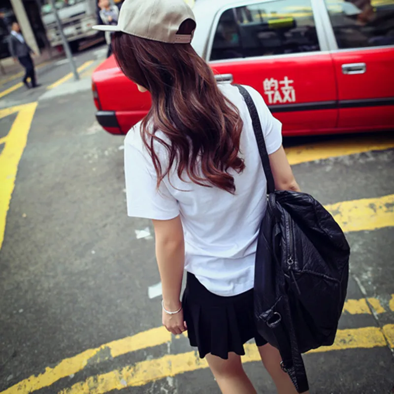 2017 любителей печати досуг сплошной цвет шею был тонкий топы большой размер