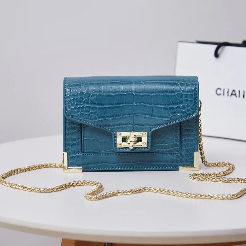 Blue Waist Bag Поясные Сумки, съемный для женщин, сумка на цепочке, новые женские сумки на плечо из искусственной кожи крокодила, модная трендовая сумка через плечо, Женская горячая распродажа - Цвет: Blue Waist Bag