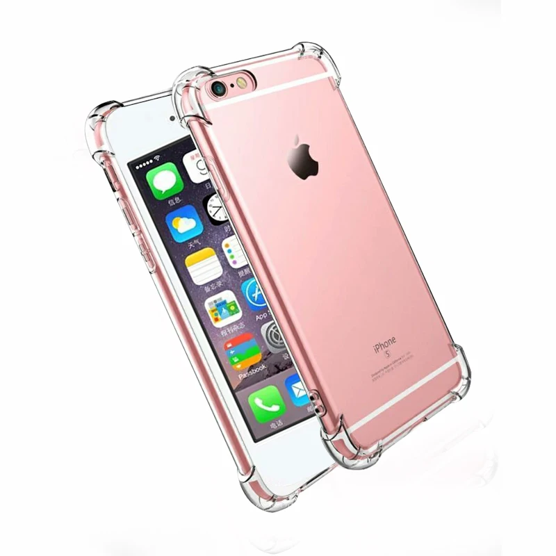 Ультра тонкий противоударный чехол для iPhone X 8 плюс прозрачный силиконовый