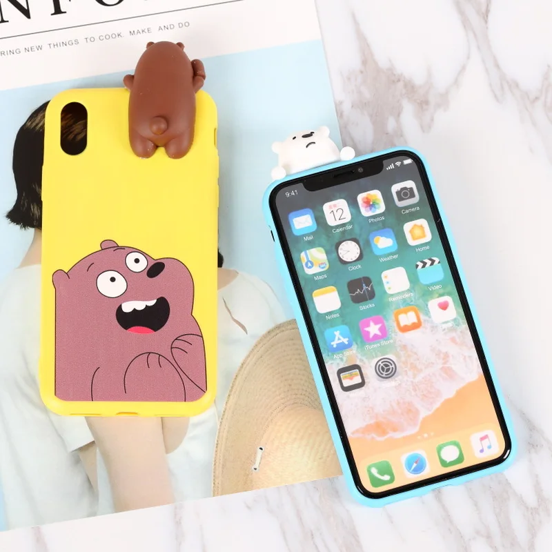 3D Cute Cartoon Phone Case for IPhone X 6 XS 6S 7 8 XR MAX Plus TPU Painted Soft Silicone |