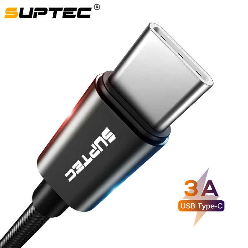 USB кабель SUPTEC типа C для быстрой зарядки телефона Type Samsung S10 S9 S8 Plus Xiaomi K20 Pro Oneplus