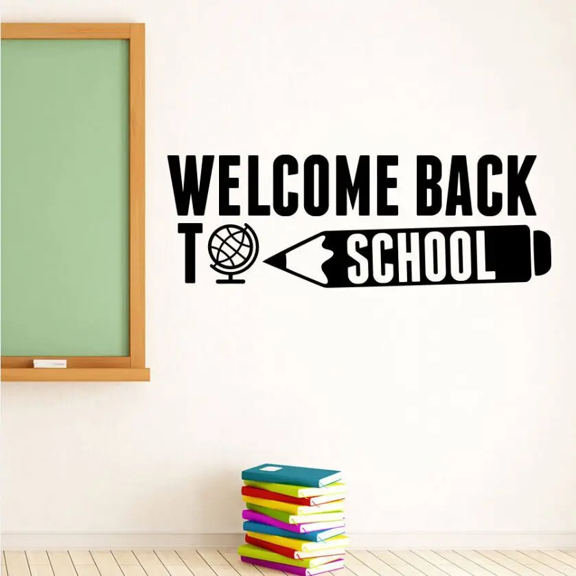 

Школьная Настенная Наклейка «Добро пожаловать в школу», настенная наклейка с цитатами, образовательная вдохновляющая цитата, настенный постер, виниловая надпись, искусство AY1688