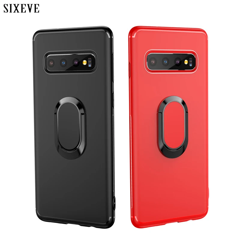 Чехол-подставка с магнитным кольцом для Samsung Galaxy S10E S8 S9 S10 Plus Note8 Note9 мягкий