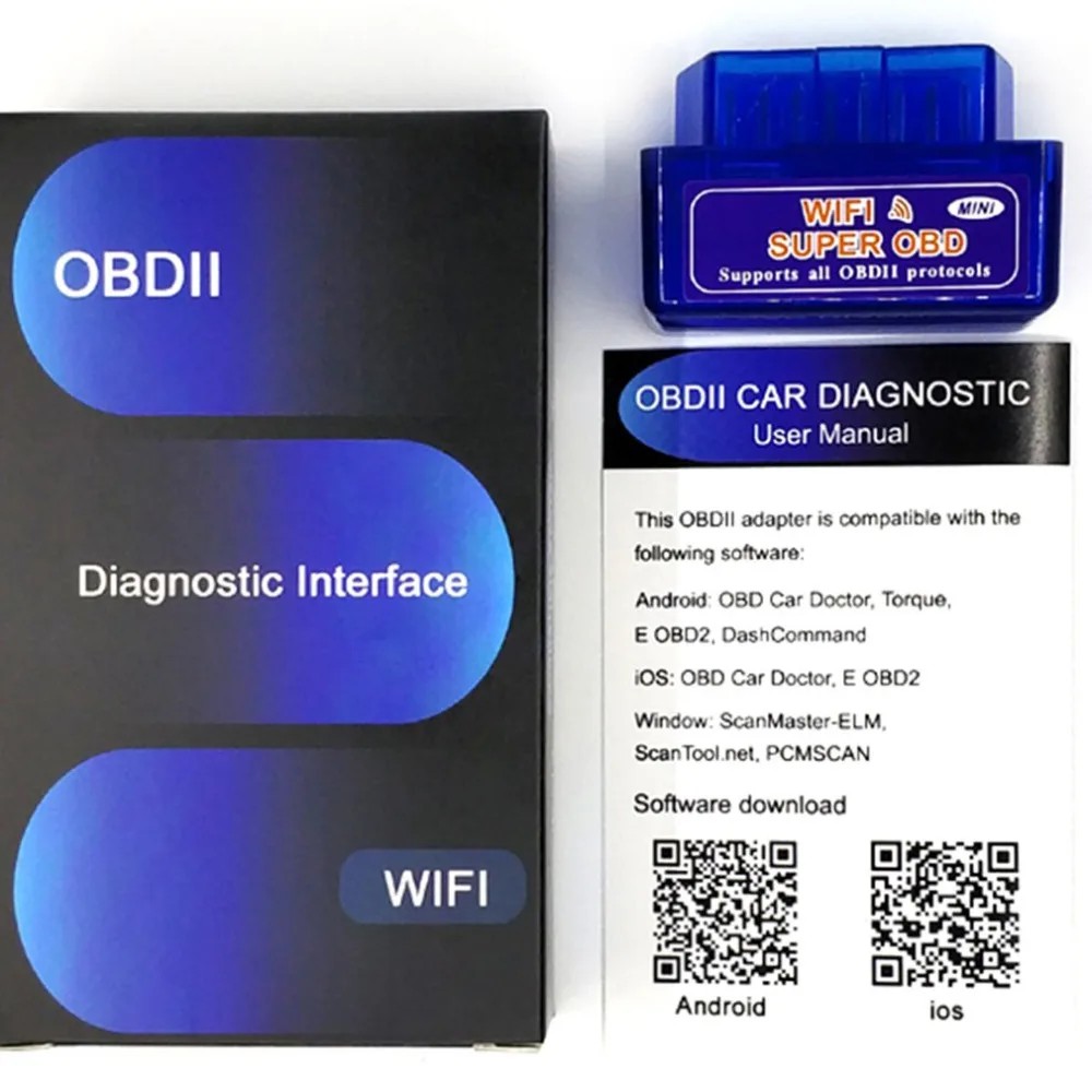 Автомобильный диагностический сканер V1.5 Super OBD ELM327 Wi Fi поддержка всех протоколов