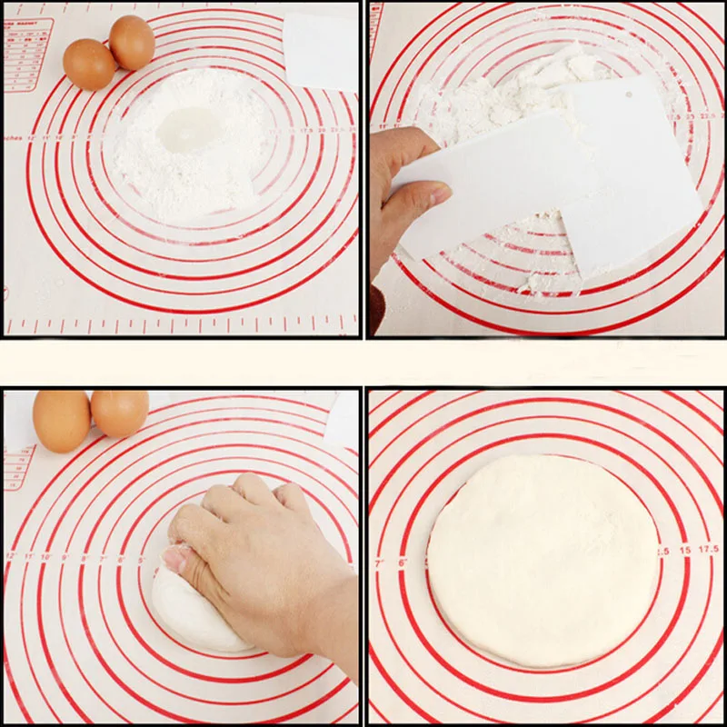Silicone Mat Baking Sheet Roll Dough Pastry Cake Bakeware Pad Cooking Confectionery Attachments Tools for Kitchen 2Size Optional
