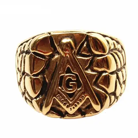 Нержавеющая сталь 316 L золото дискредитация G масонское кольцо литье кольцо восстановление древних путей