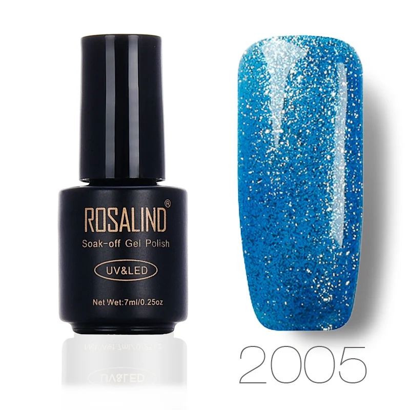 2005 ROSALIND гель 1S Красный бриллиант 7 мл Красочный УФ гель лак для ногтей светодиодный блеск маникюрный гель лак замочить сверху и Базовое покрытие ногтей - Цвет: 2005