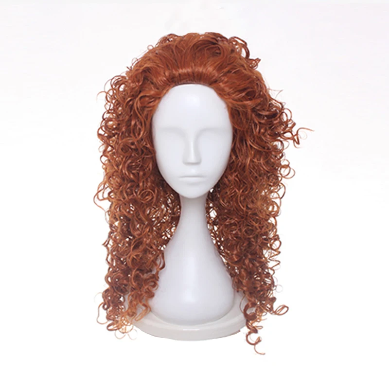 Wig Brave Merida платья Принцесса Мерида Косплей Костюм Леди мультфильм аниме платье униформа Мерида Парик Мода девушка Лолита платье - Цвет: Wig