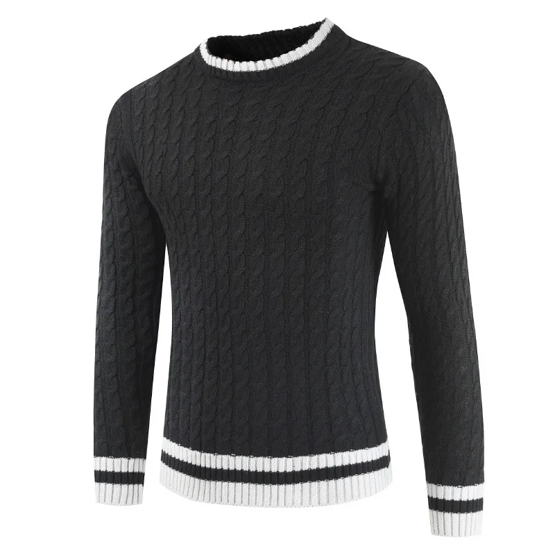 

The winter of 2019 the new sweater knit collar color matching sweater male render unlined upper garment wholesale