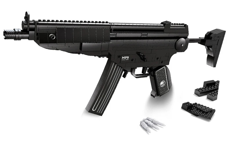 597 шт DIY Nerfs Элитный пистолет MP5 пулемет пулеметный карабин Игрушечная модель пистолета набор строительных блоков пластиковая игрушка подарок для детей