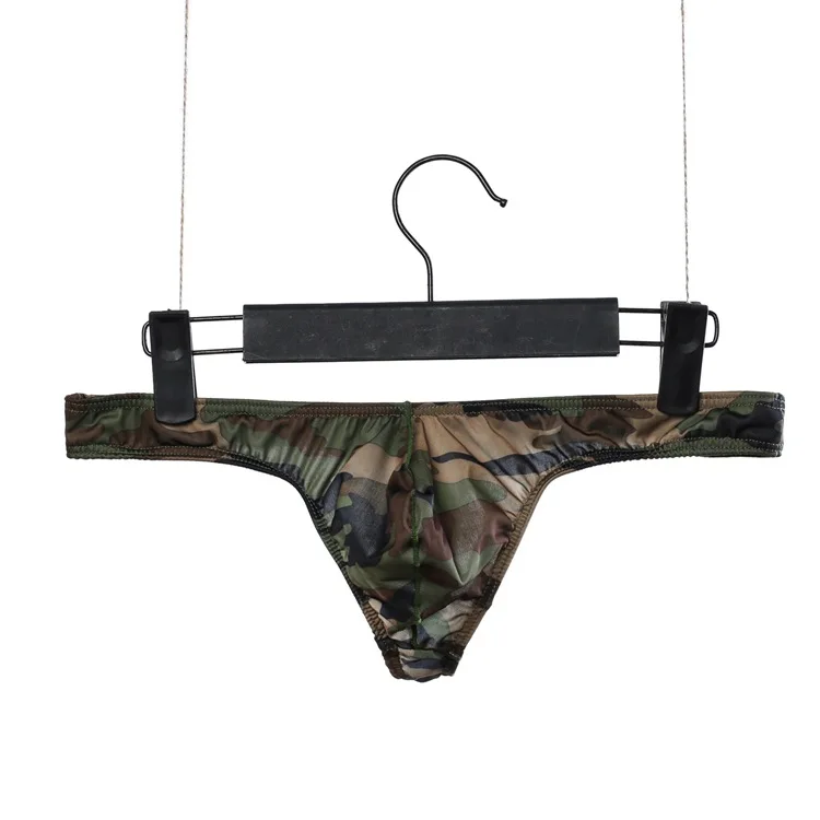 

2018 brand Men G-strings Man Cotton Printed Camouflage U Convex Pouch Low Waist Panties calzoncillos Cuecas gay underwear