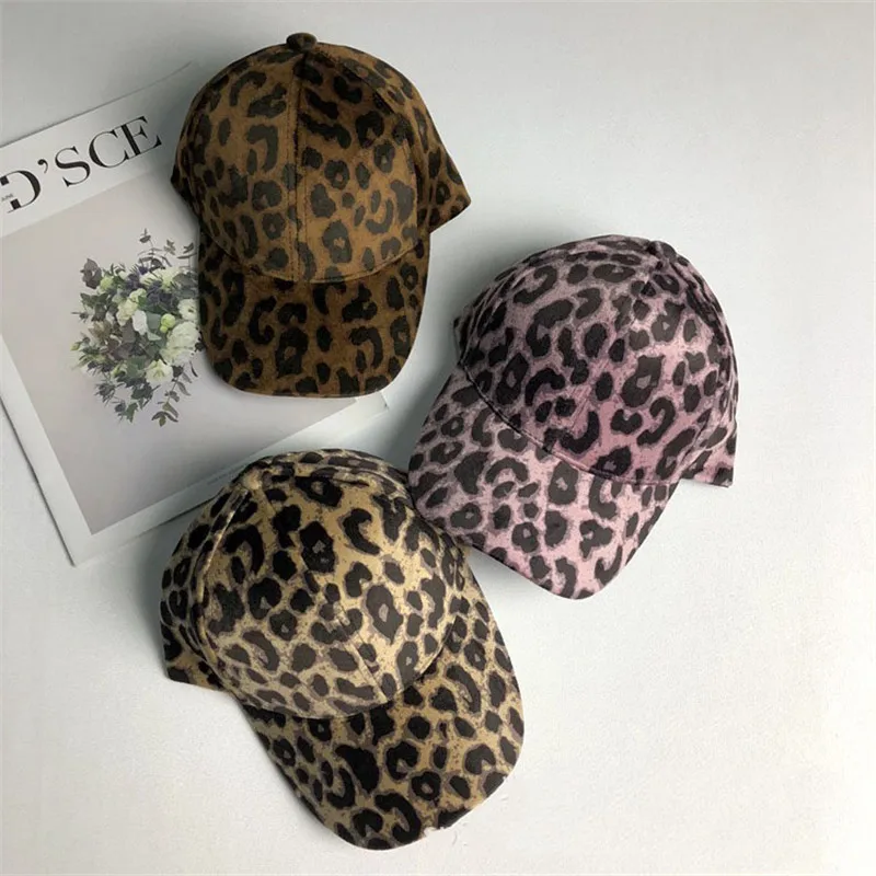 

VISROVER New Autumn Winter Kid Hats Animal Leopard Print Baseball Caps for Girls Boys Designer Warm Casual Winter hat Wholesale