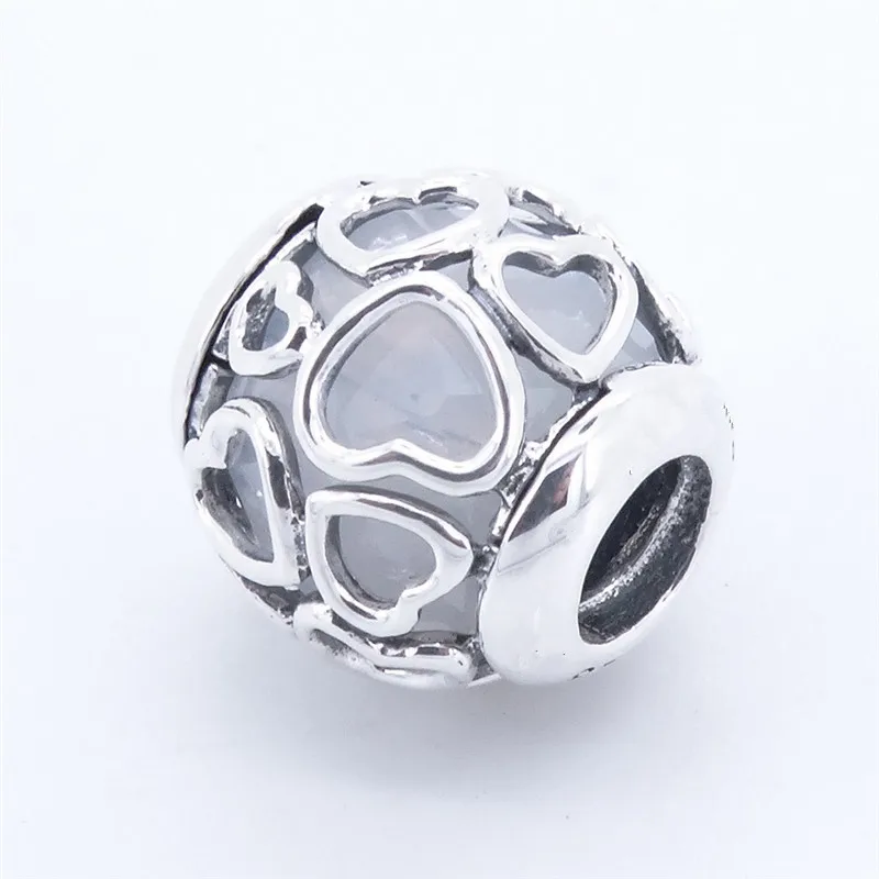 Подходит для браслетов pandora подвески из стерлингового серебра 925 пробы белые CZ
