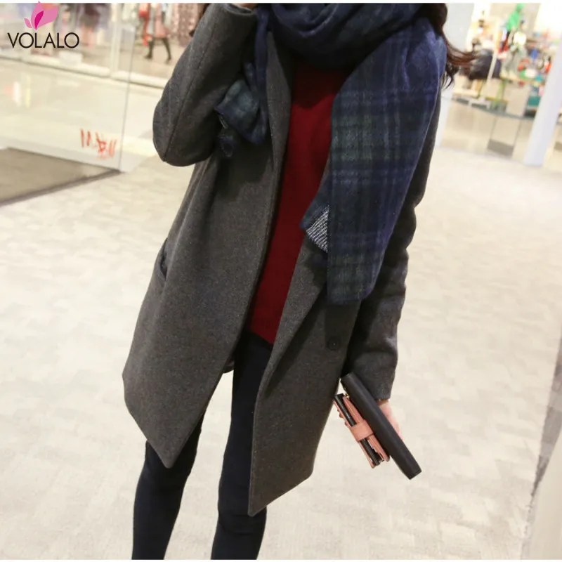 Женское шерстяное кашемировое пальто длинная приталенная шерстяная куртка