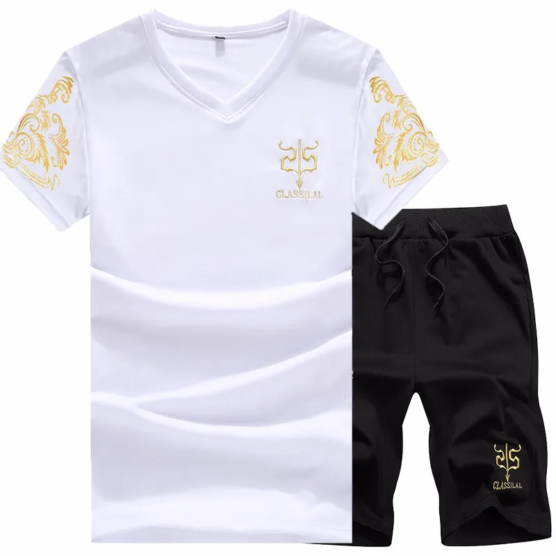 

Summer Suit Men's Short Sleeve Recreational Sports Men's Suit
