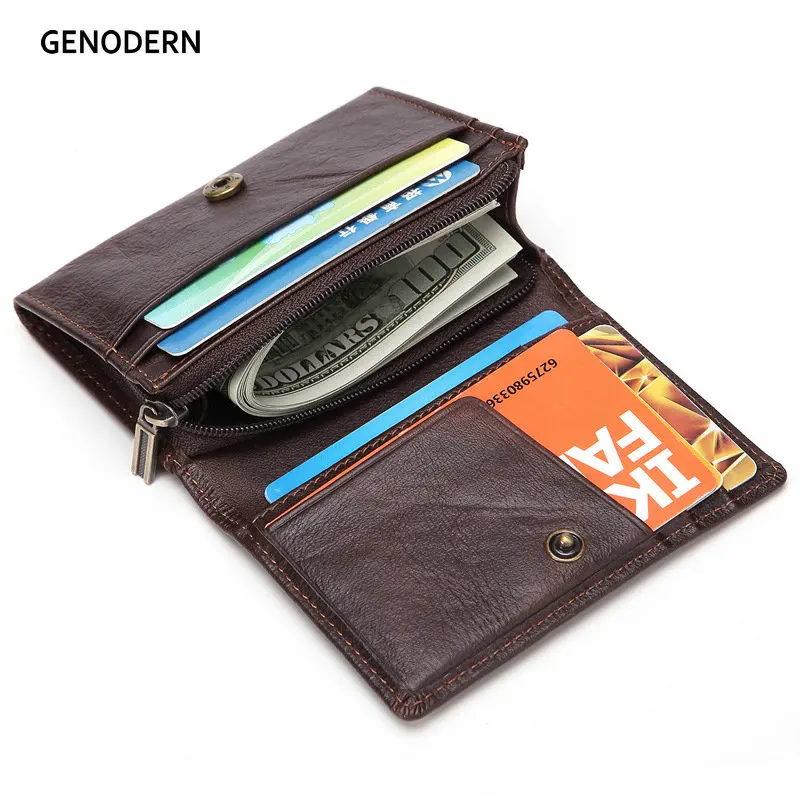 GENODERN новый держатель карты для мужчин из натуральной кожи кошелек кредитных карт