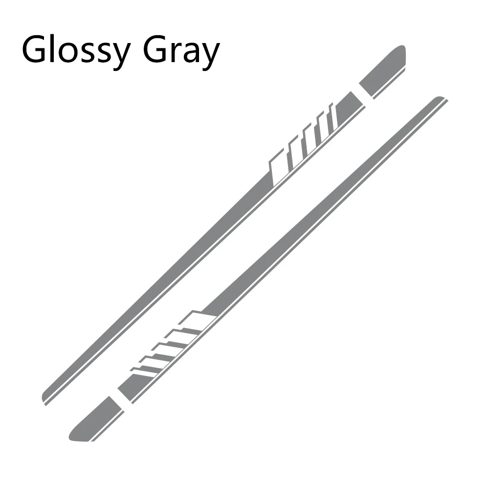 Glossy Gray Автомобильные боковые наклейки на юбку, авто длинные полосы, виниловые Стильные наклейки для Audi A3 8P 8V A4 B6 B8 B7 A6 C5 C6 C7 Q5 Q7 TT, автомобильные аксессуары - Название цвета: Glossy Gray