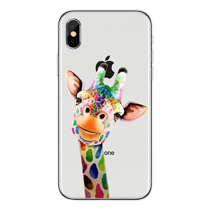 TPU Для iPhone XS MAX чехол Жираф ТПУ мягкий резиновый силиконовый чехол для iPhone 8 Plus XR 10 6 6S 5 5S SE XS чехол s - Цвет: TPU