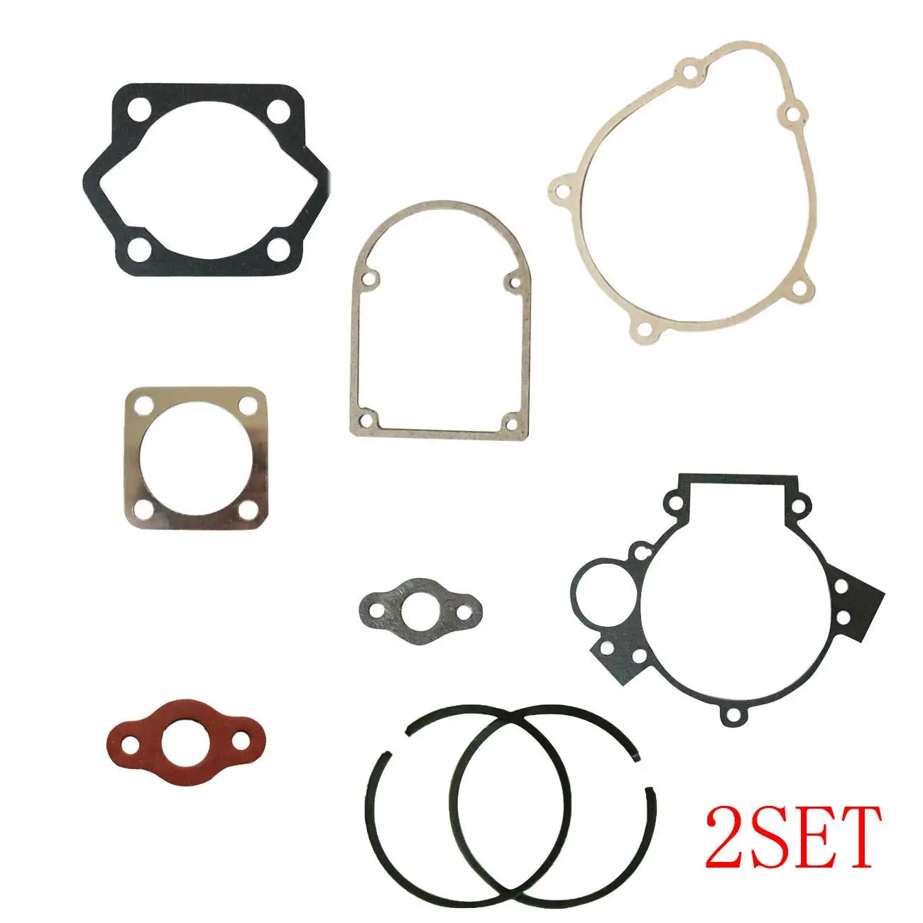 

2x Gasket Set & 4xPistion Rings Fit 80cc Motorized Bicycle Bike Repair Replace