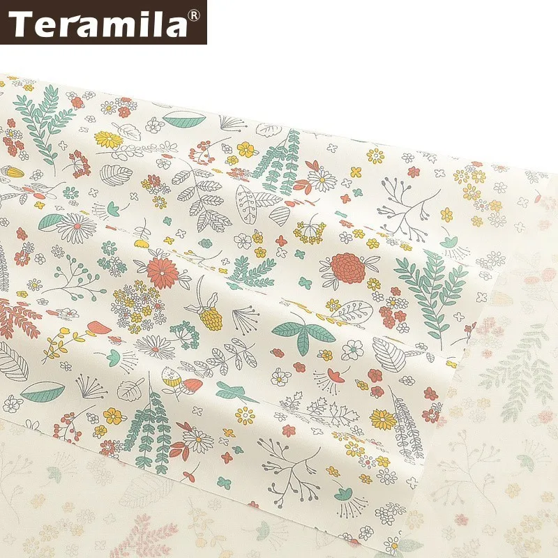 Teramila Flroal Design 100% хлопок саржевая ткань измеритель Algodon DIY лоскутное одеяло платье