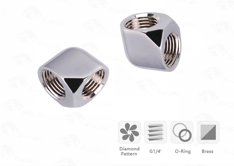 Bykski угол 90 Фитинг Двойной Женский G1/4 ''90 градусов разъем Металлический фитинг использовать для водяного охлаждения локоть G1/4 резьба B-EW90
