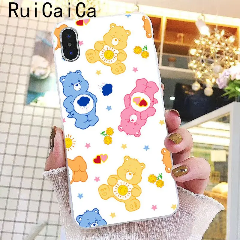 Ruicaica розовый милый мягкий силиконовый чехол для телефона с мишками радуги iPhone 8 7 6