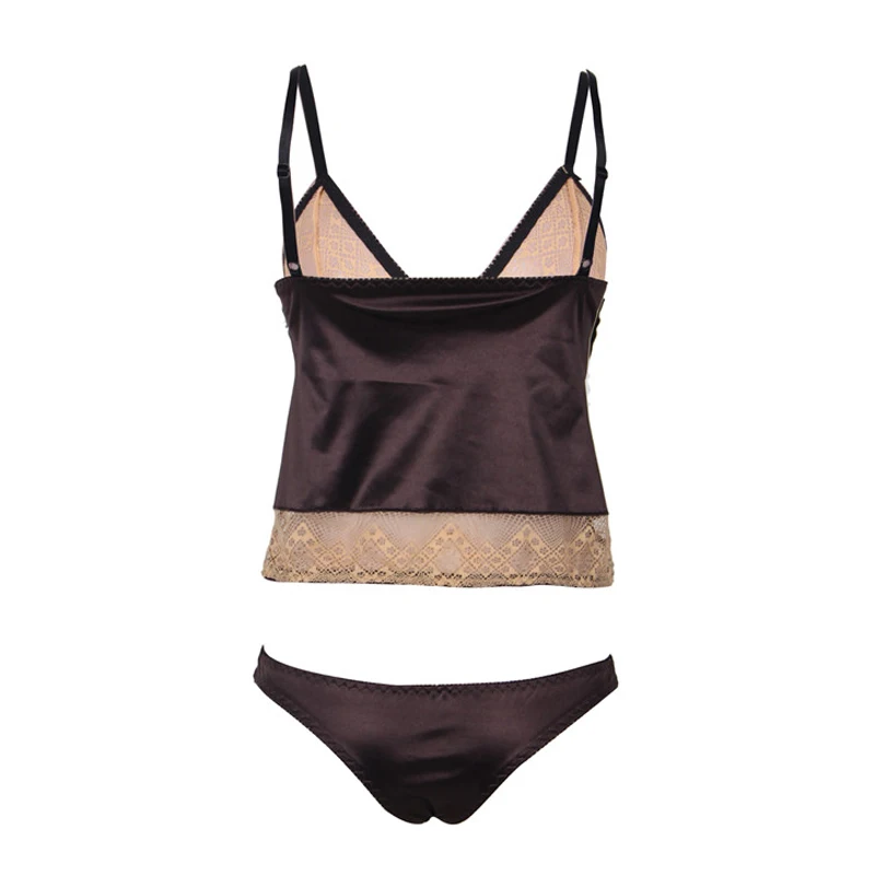 Коричневый Gored Camisola Babydoll сексуальное женское белье горячий набор для женщин