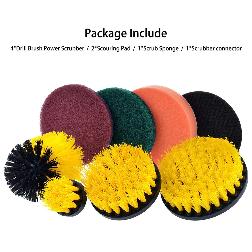 

Drill Brush Scrub Pads 8 Piece Power Scrubber Cleaning Kit All Purpose Cleaner Scrubbing Cordless Drill for Cleaning Pool