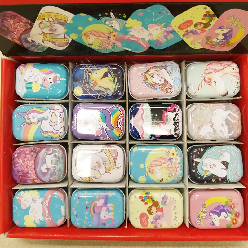 Новинка! 32 шт./кор. смешанный мини чехол для таблеток с принтом единорога