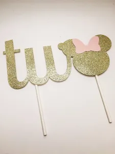 Розовый и золотистый Топпер для торта  золотистый и розовый Топпер для торта на день рождения с индивидуальными цифрами