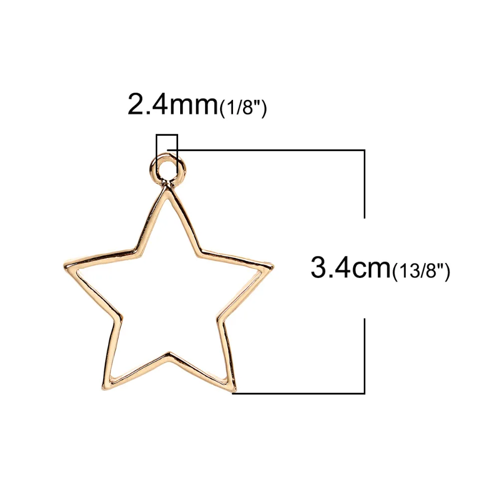 Doreen Box Классическая пентаграмма цинковый сплав открытая задняя Рамка Золотой