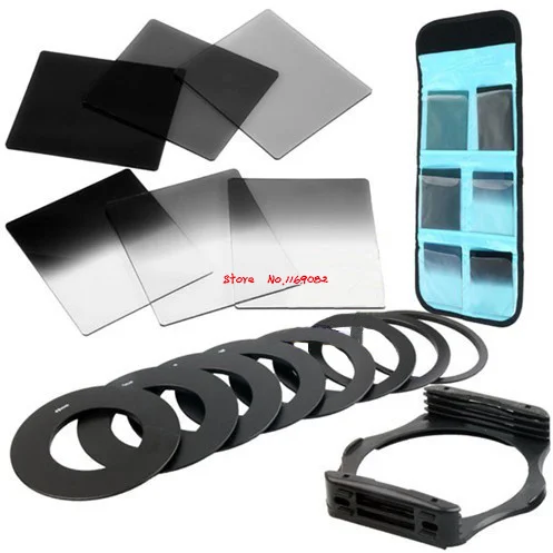 

9Size Metal Adapter Ring 6 Cokin P Series Filter & Filter bag holder Set ND2 ND4 ND8 G ND2 4 8